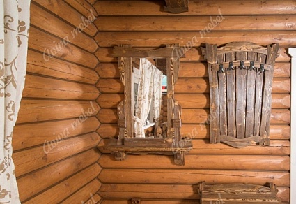 Зеркало в деревянной раме лофт (63 фото)