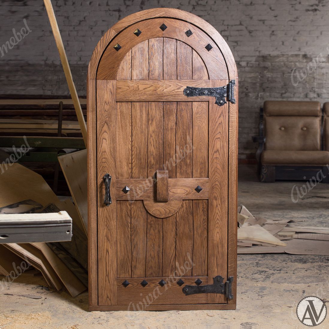 Входная деревянная дверь «ЗИМА 2К - Вагонка / Арочная»